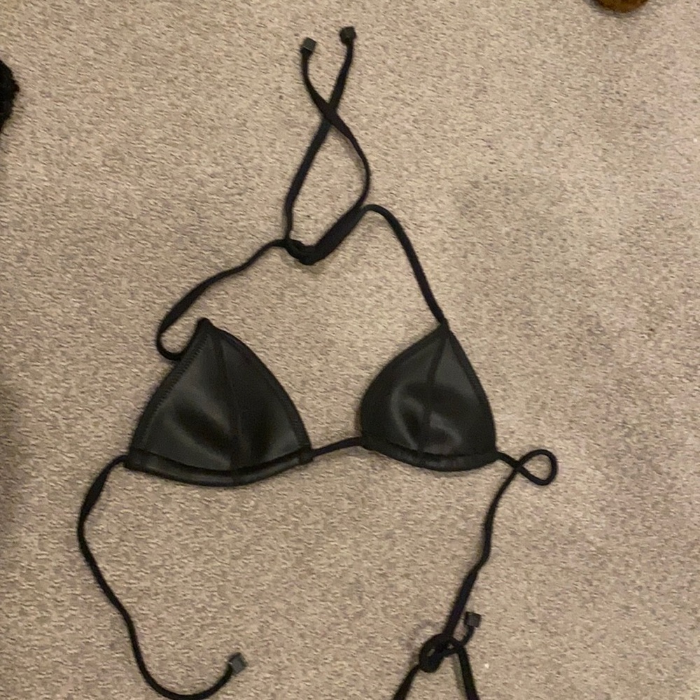 Triangl Matte Black Bathing Suit Top